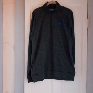 Mens Under Armour 1/4 Zip Loose Fit Coldgear Sweatshirt Dark Green XL